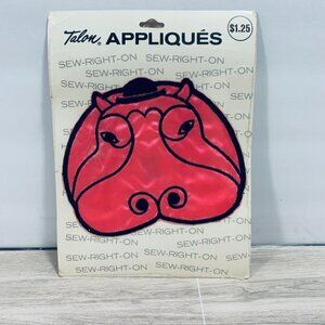 Vintage 1971 Large Pink Hippo Wearing Hat Sew On Applique Patch NOS